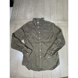 Corridor Button Down Long Sleeve Shirt Mens Small Green Brushed Cotton Huckberry